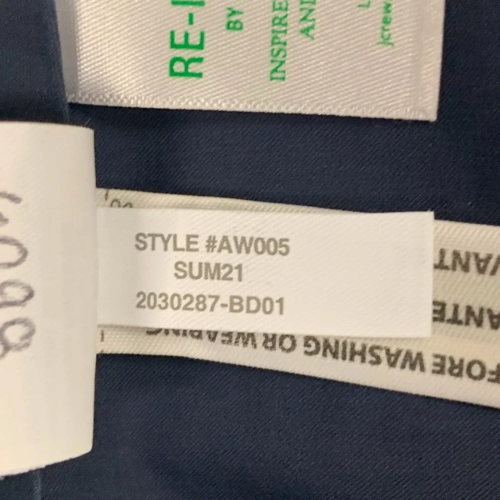 J. Crew Mens Navy Blue Flat Front Chinos Pants Straight Leg Casual Pants Size 28